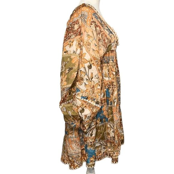 Zimmermann Chintz Billow Mini Dress Floral Crochet Long Sleeves Multi AU 0, US 4 - Picture 4 of 13